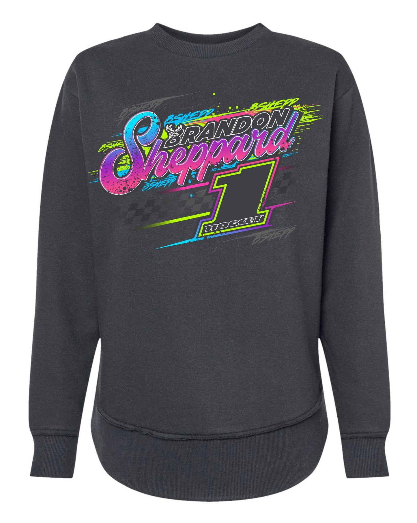 2025 - ROCKET1 X BSHEPP - "NEON" LADIES WEEKEND FLEECE CREWNECK