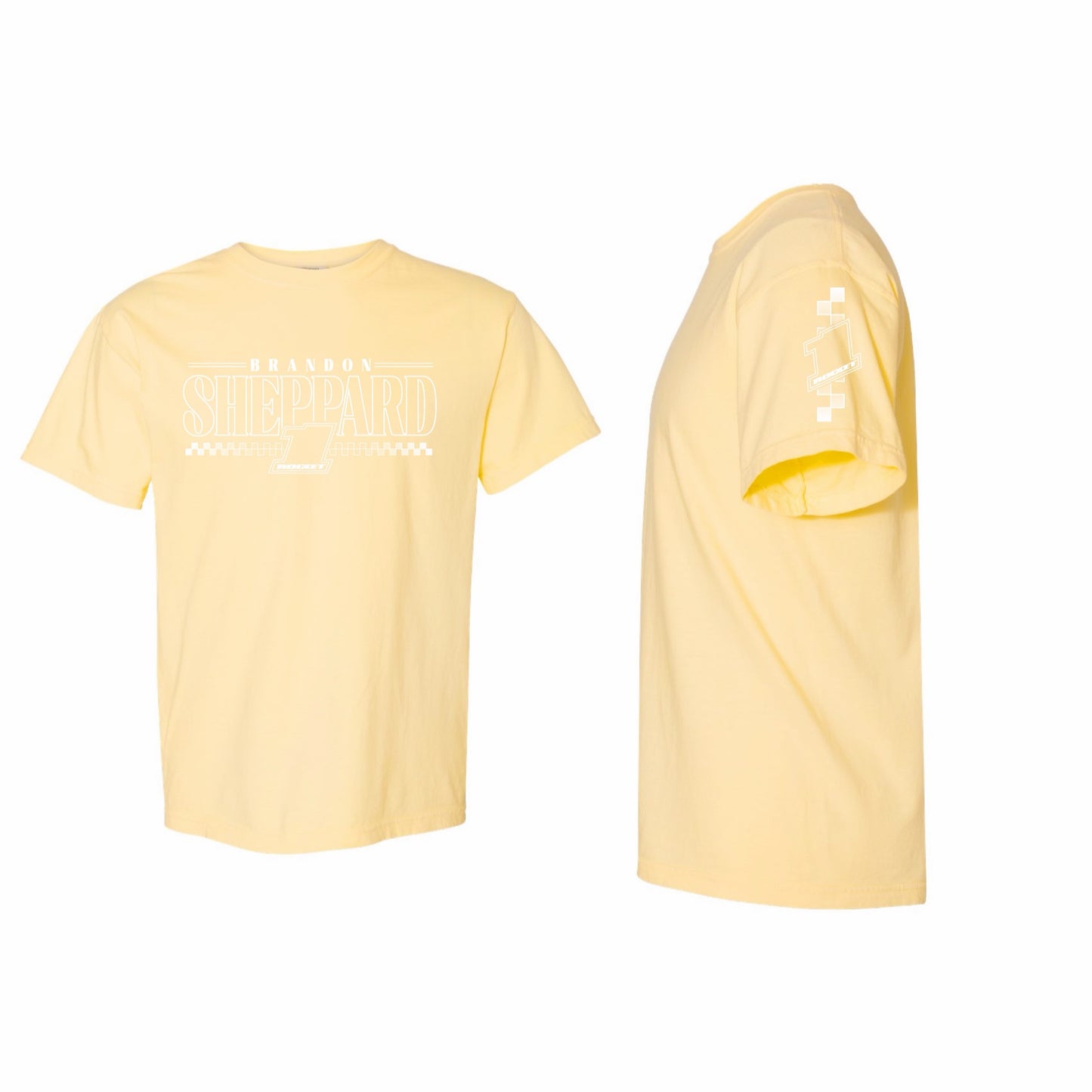 2026 - ROCKET1 x BSHEPP | "CHECKERED CHIC" TEE | COMFORT COLORS + (MULTIPLE COLORS AVAILABLE). STARTS SHIPPING 04/06.