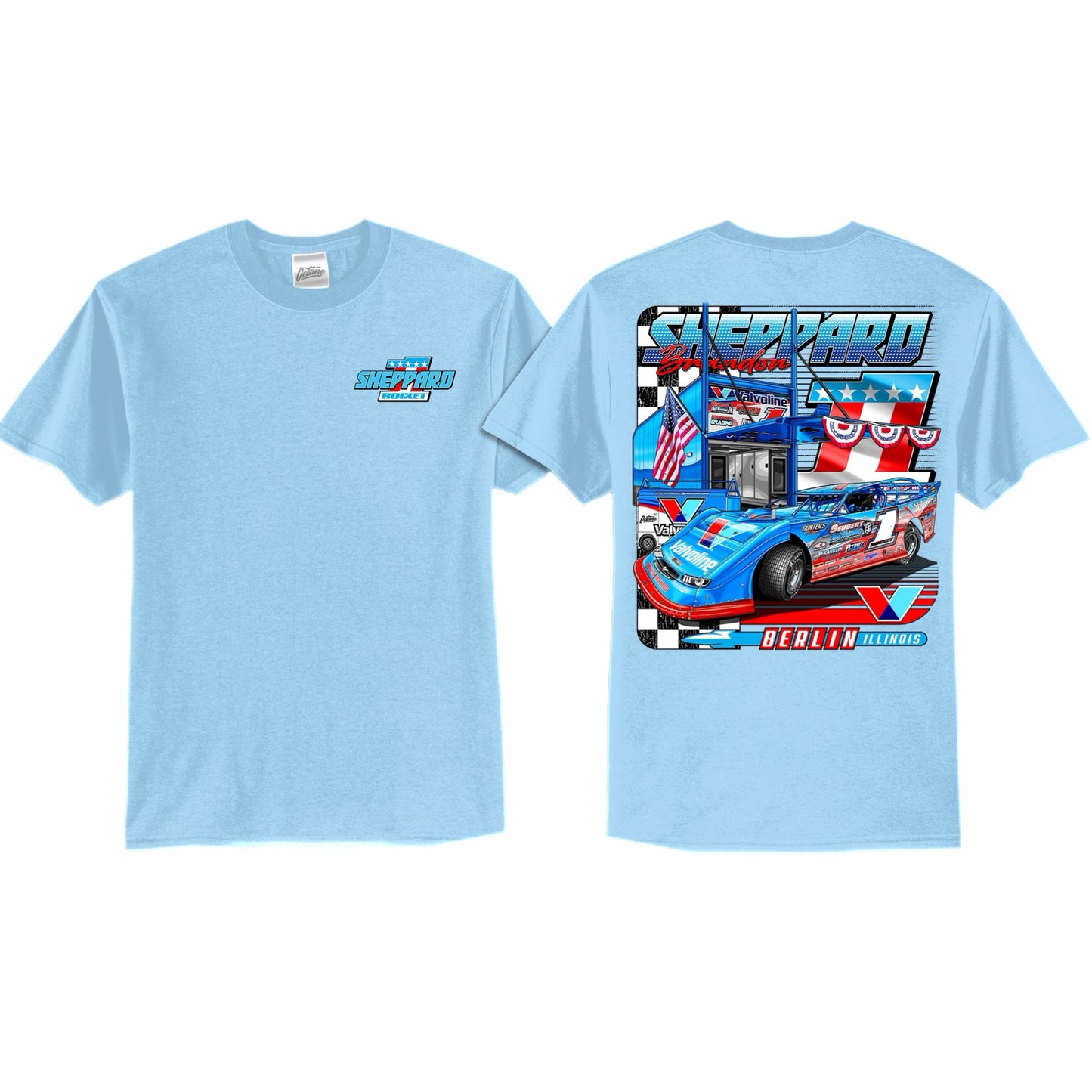 ** PRE-ORDER ** 2026 - BSHEPP x ROCKET1 "PATRIOT PITSIDE" TEE (MULTIPLE COLORS)