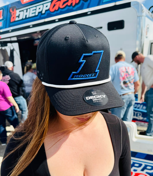 2025 - "BSHEPP X ROCKET1" BLACK & BLUE ROPE HAT.
