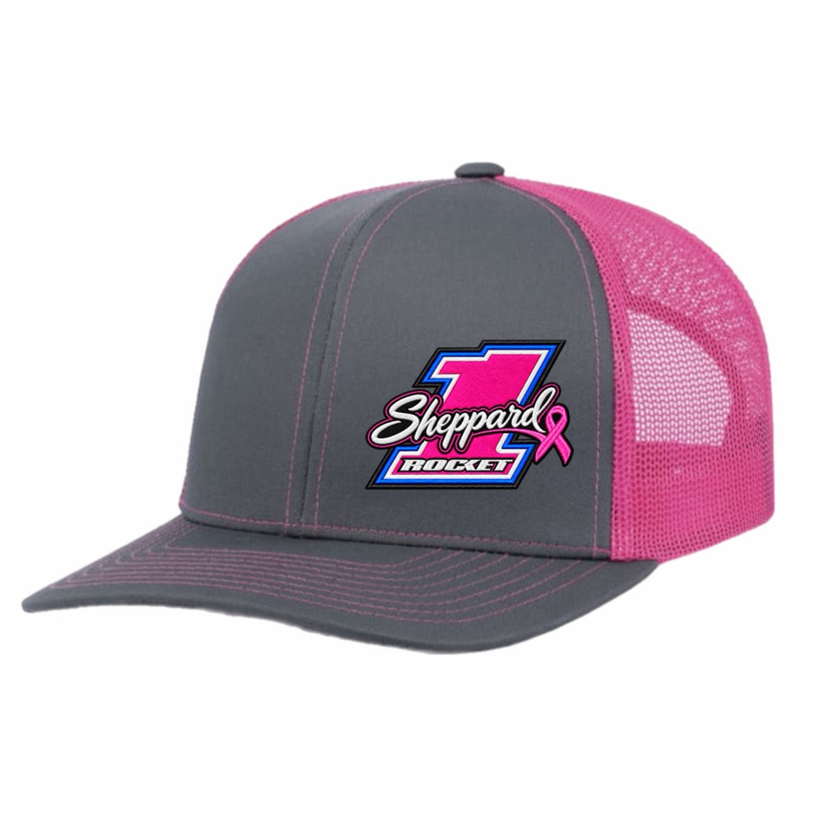 **PRE-ORDER** 2026 - "BRANDON SHEPPARD X ROCKET1" BREAST CANCER AWARENESS RICHARDSON HAT (GREY & PINK)