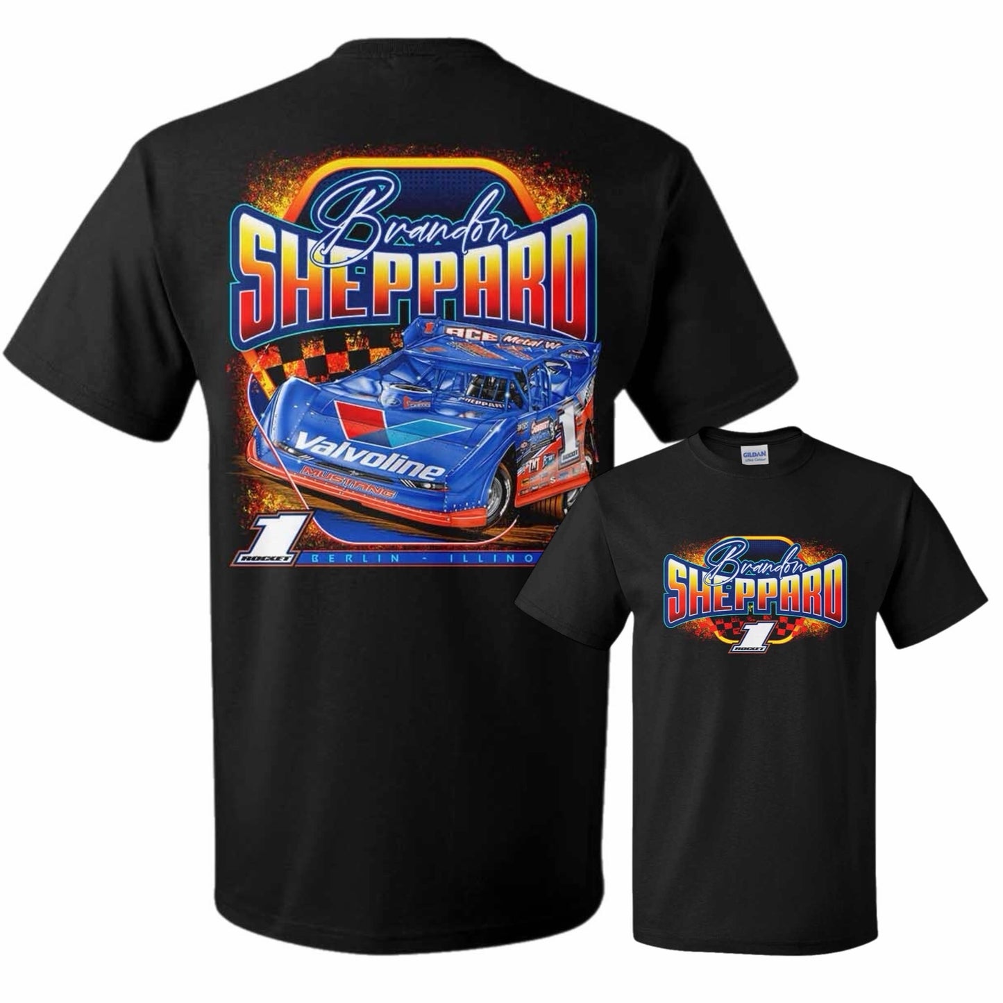 **PRE-ORDER** 2026 - ROCKET1 x BSHEPP "CHECKERED HEAT" TEE (MULTIPLE COLORS).