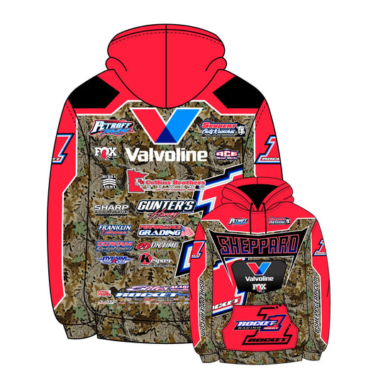 2025 - FLO RED / CAMO "ROCKET1 x BSHEPP" SUBLIMATION HOODIE