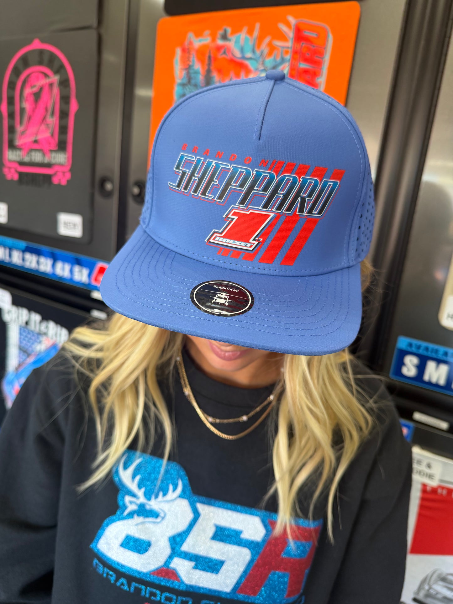 2026 - "BRANDON SHEPPARD x ROCKET1" RED STRIPE BLUE BLACKHAWK HAT