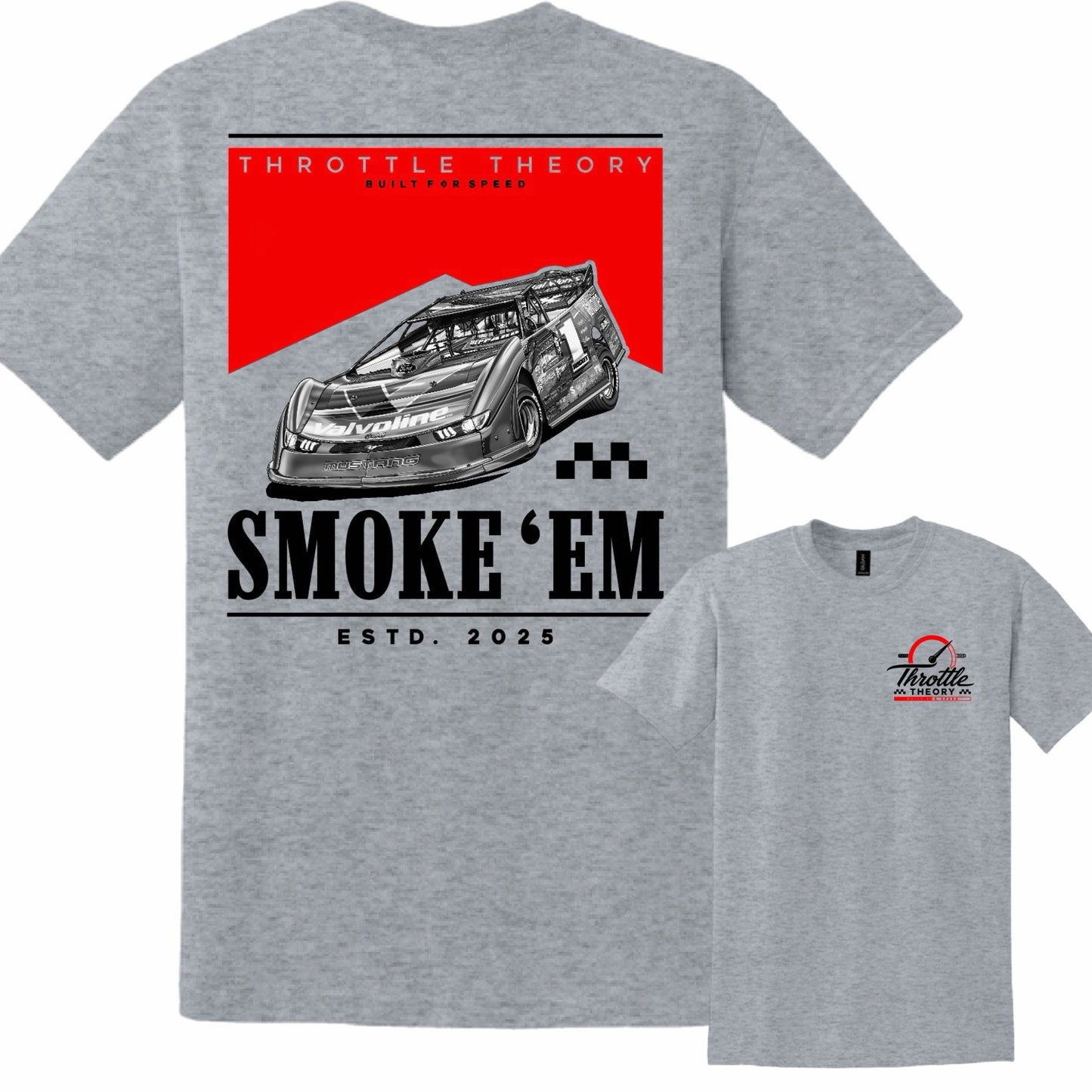 2026 - THROTTLE THEORY x ROCKET1 "SMOKE EM'" TEE (MULTIPLE COLORS).