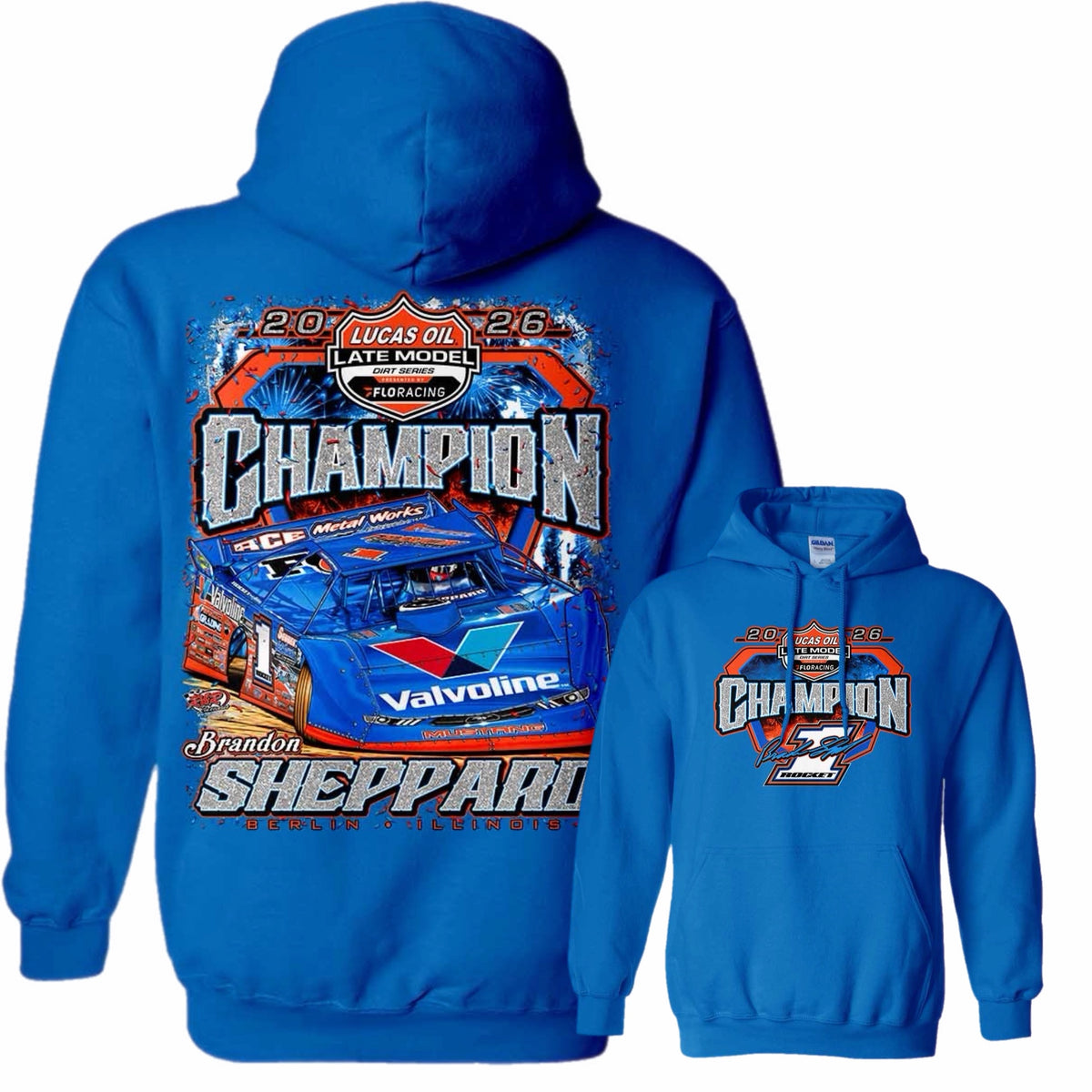 ***PRE-ORDER*** 2026 "LUCAS OIL CHAMPION" SILVER FLAKE HOODIE (MULTIPLE COLORS).