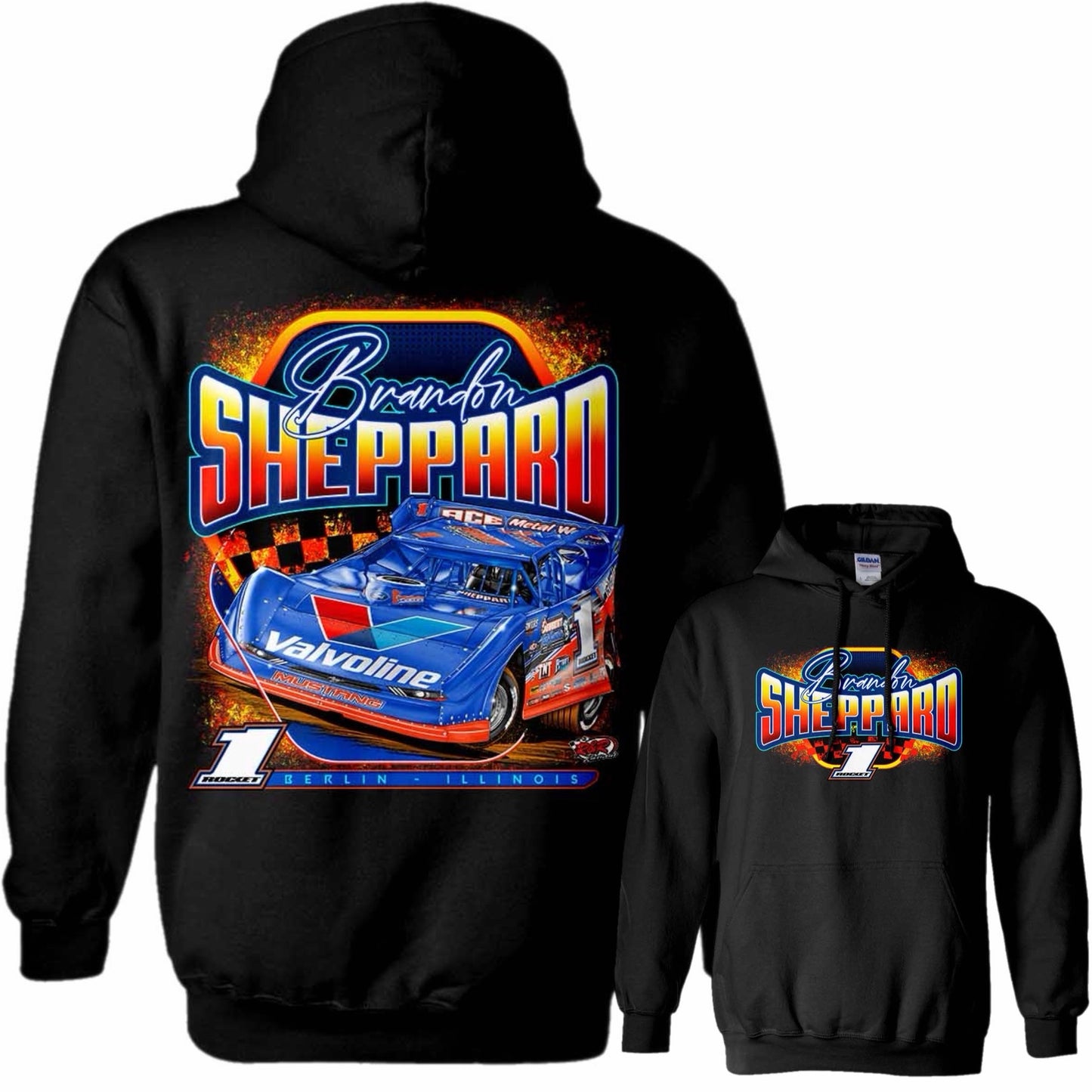 2026 - ROCKET1 x BSHEPP "CHECKERED HEAT" HOODIE