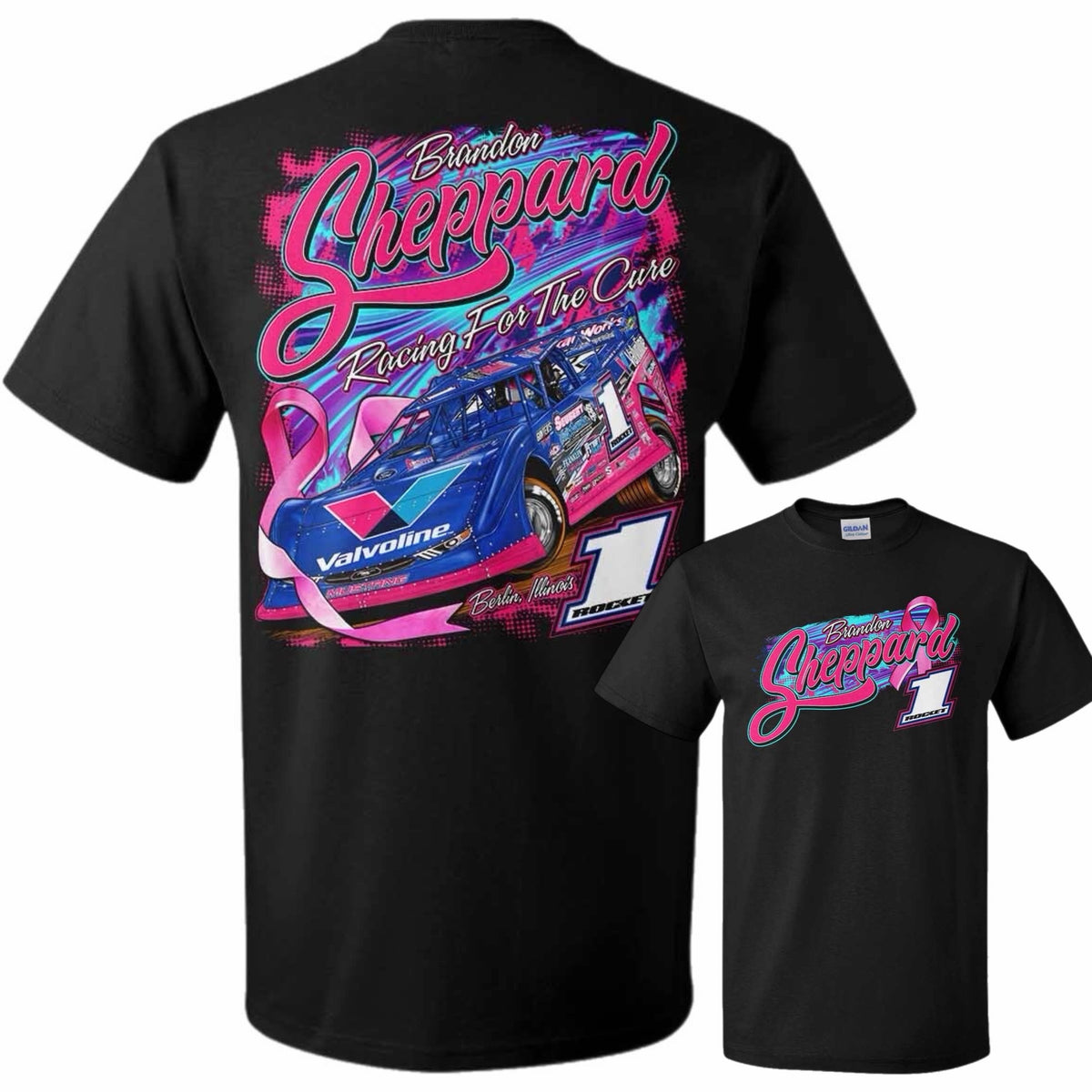 **PRE-ORDER** 2026 - ROCKET1 x BSHEPP | "RACING FOR A CURE" TEE (MULTIPLE COLORS) (STARTS SHIPPING 10/12).