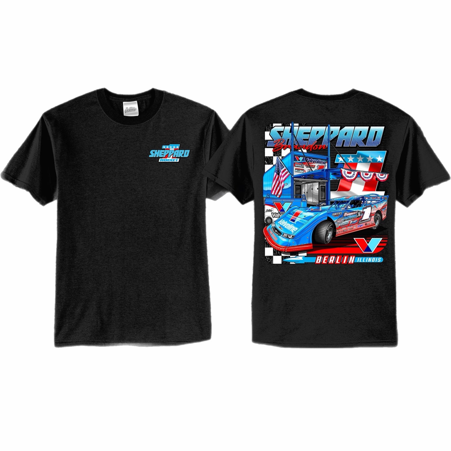 ** PRE-ORDER ** 2026 - BSHEPP x ROCKET1 "PATRIOT PITSIDE" TEE (MULTIPLE COLORS)